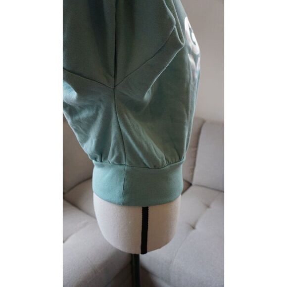 Old Navy Turquoise “Good Vibes” Loose Crew-Neck Cropped Sweatshirt - XS | NWT - Picture 15 of 15